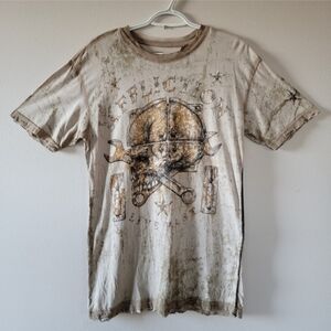 💀 Affliction Distressed Hardware Skull Shirt